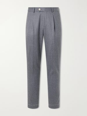 Straight-Leg Pleated Wool Trousers Straight-Leg Pleated Wool Trousers