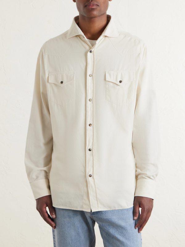 Cutaway-Collar Cotton-Corduroy Western Shirt - FR Cutaway-Collar Cotton-Corduroy Western Shirt - FR