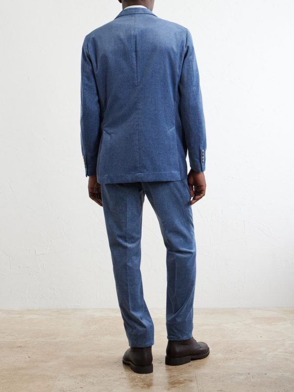 Double-Breasted Cotton-Velvet Suit Jacket - BK Double-Breasted Cotton-Velvet Suit Jacket - BK