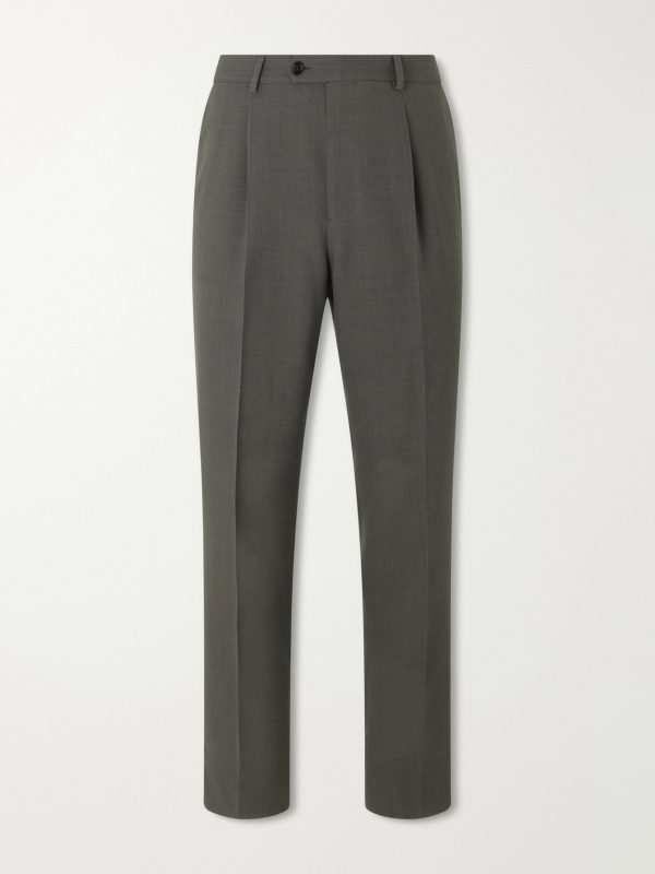 Straight-Leg Wool Suit Trousers