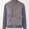 Suede and Knitted Cashmere Jacket Suede and Knitted Cashmere Jacket