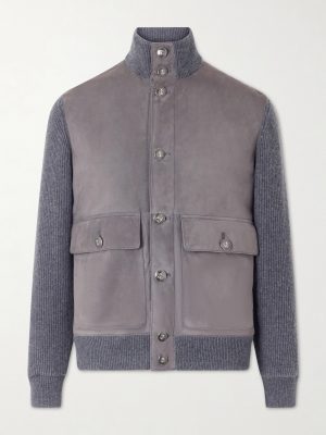 Suede and Knitted Cashmere Jacket Suede and Knitted Cashmere Jacket