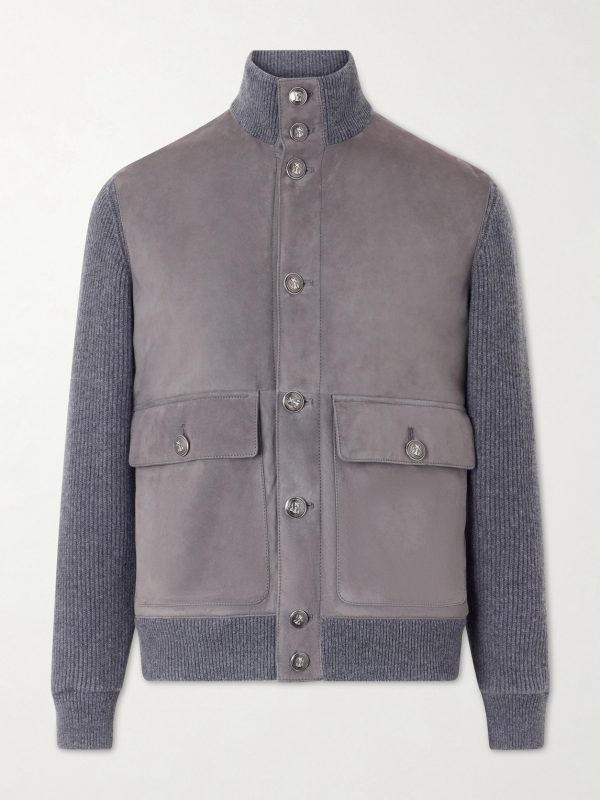 Suede and Knitted Cashmere Jacket Suede and Knitted Cashmere Jacket