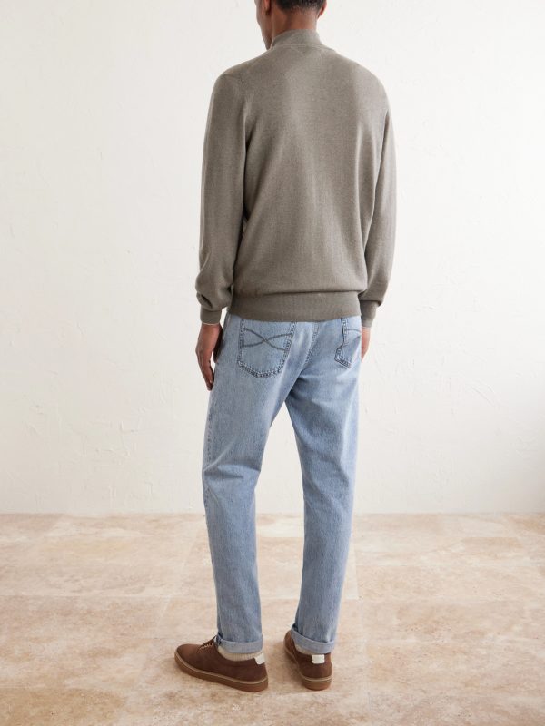Cashmere Zip-Up Sweater - BK Cashmere Zip-Up Sweater - BK