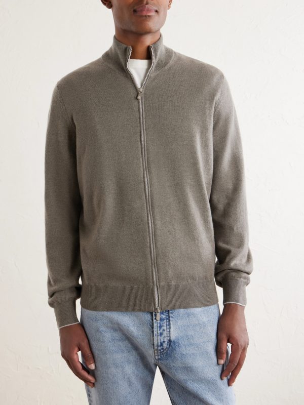 Cashmere Zip-Up Sweater - FR Cashmere Zip-Up Sweater - FR