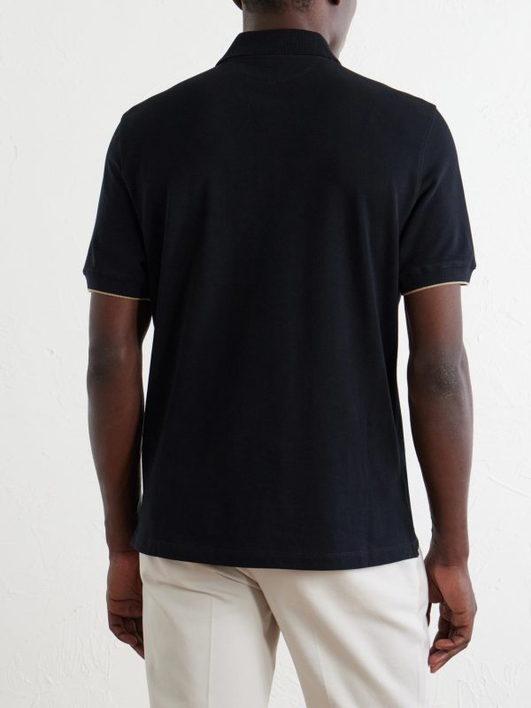 Logo-Print Cotton-Piqué Polo Shirt - BK Logo-Print Cotton-Piqué Polo Shirt - BK