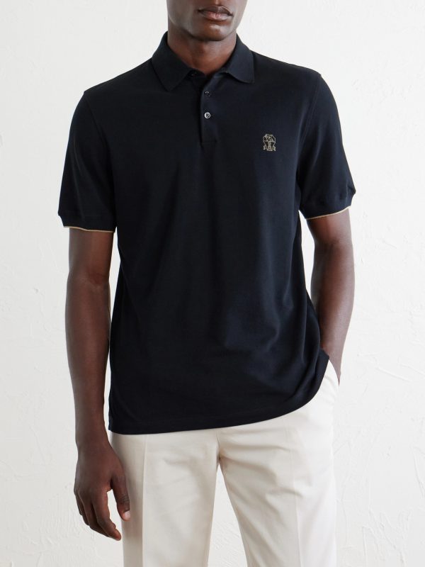 Logo-Print Cotton-Piqué Polo Shirt - FR Logo-Print Cotton-Piqué Polo Shirt - FR