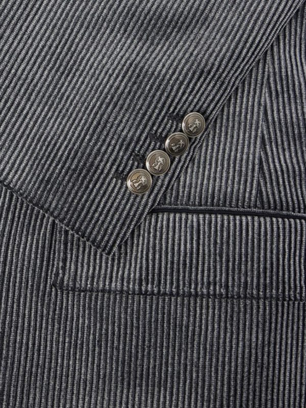Slim-Fit Double-Breasted Cotton-Corduroy Suit Jacket - E1 Slim-Fit Double-Breasted Cotton-Corduroy Suit Jacket - E1