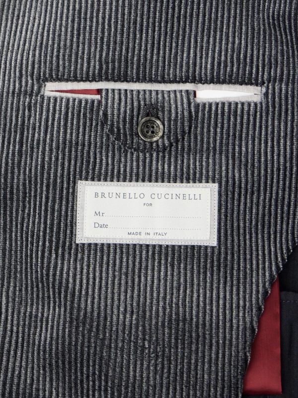 Slim-Fit Double-Breasted Cotton-Corduroy Suit Jacket - E2 Slim-Fit Double-Breasted Cotton-Corduroy Suit Jacket - E2
