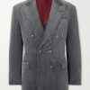 Slim-Fit Double-Breasted Cotton-Corduroy Suit Jacket Slim-Fit Double-Breasted Cotton-Corduroy Suit Jacket