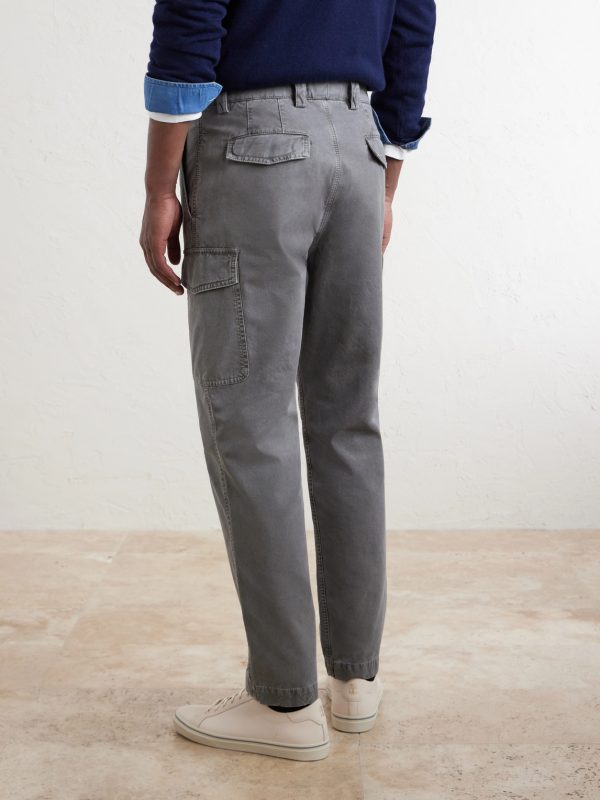 Slim-Fit Tapered Cotton-Twill Cargo Trousers - BK