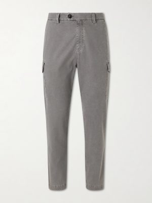 Slim-Fit Tapered Cotton-Twill Cargo Trousers