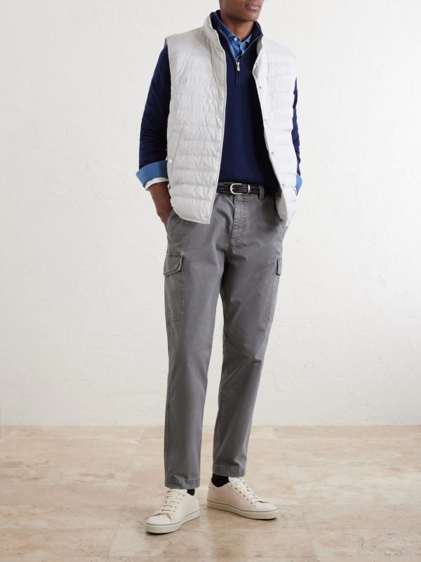 Slim-Fit Tapered Cotton-Twill Cargo Trousers - OU