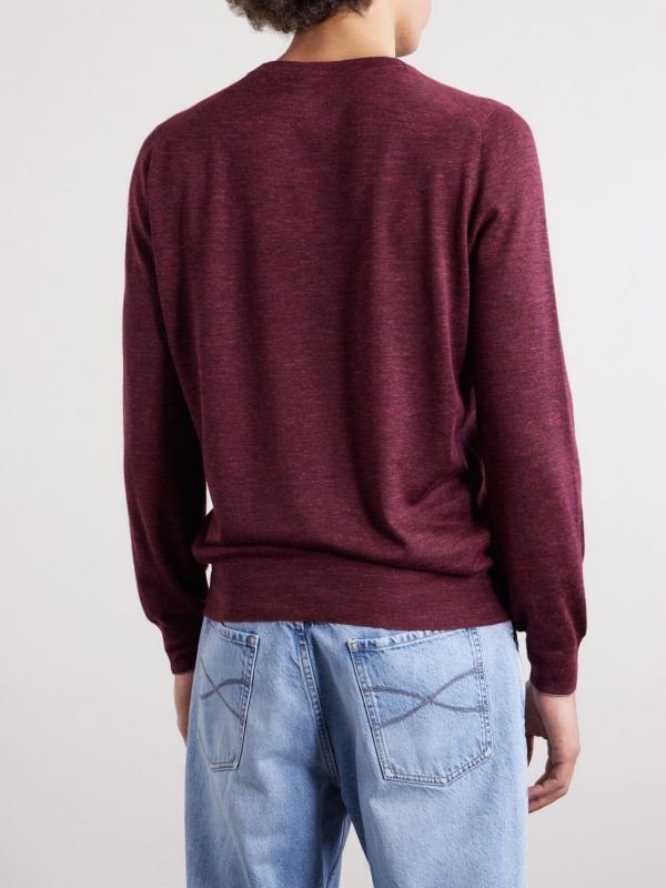 Cashmere, Silk and Linen-Blend Sweater - BK
