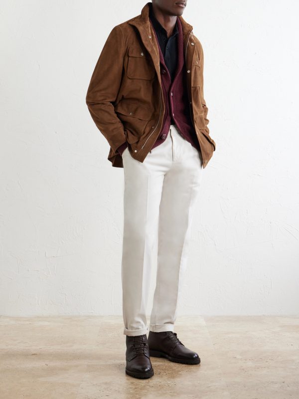 Straight-Leg Pleated Cotton-Twill Trousers - OU Straight-Leg Pleated Cotton-Twill Trousers - OU