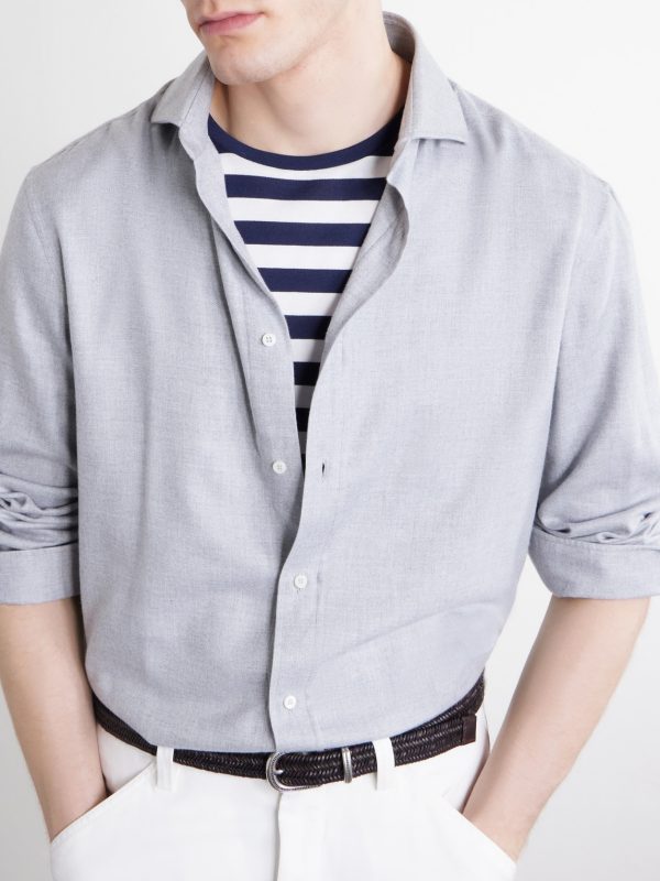 Herringbone Cotton and Lyocell-Blend Shirt - CU