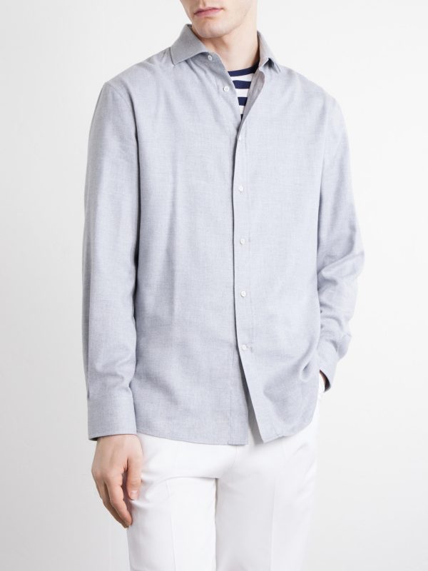 Herringbone Cotton and Lyocell-Blend Shirt - FR