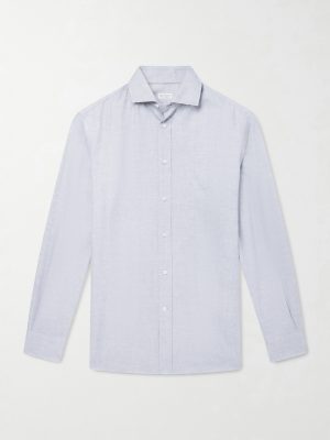 Herringbone Cotton and Lyocell-Blend Shirt