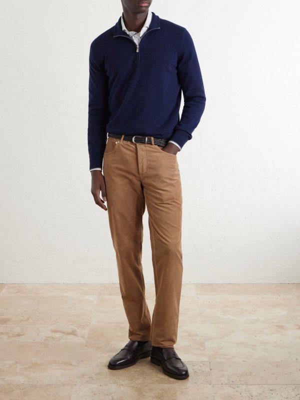 Straight-Leg Cotton-Corduroy Trousers - OU Straight-Leg Cotton-Corduroy Trousers - OU