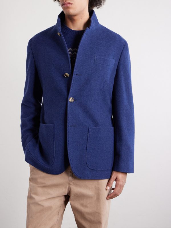 Unstructured Brushed-Cashmere Blazer - FR Unstructured Brushed-Cashmere Blazer - FR
