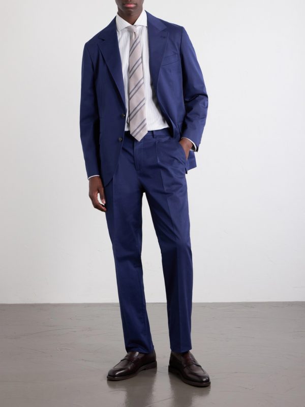 Straight-Leg Pleated Cotton-Blend Twill Suit Trousers - OU
