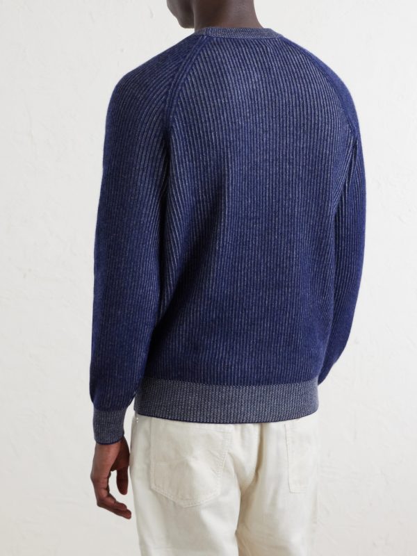 Ribbed Cashmere Sweater - BK Ribbed Cashmere Sweater - BK