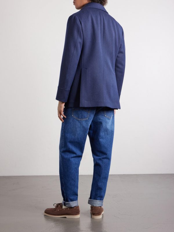 Double-Breasted Wool and Silk-Blend Coat - BK