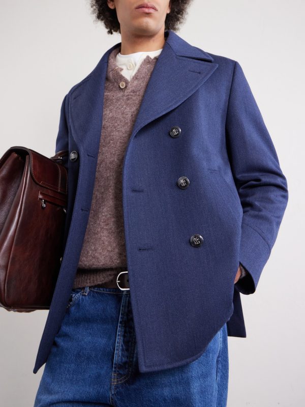 Double-Breasted Wool and Silk-Blend Coat - CU
