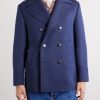 Double-Breasted Wool and Silk-Blend Coat - FR