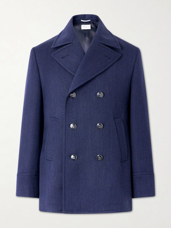 Double-Breasted Wool and Silk-Blend Coat