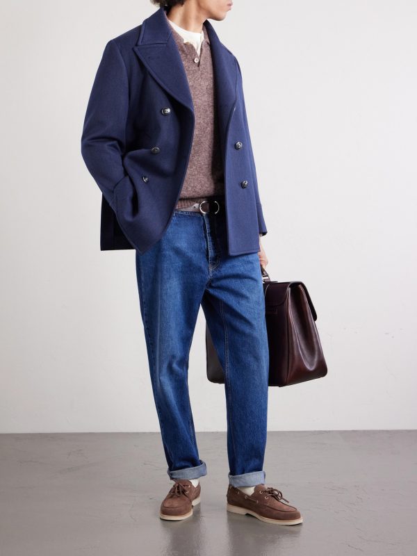 Double-Breasted Wool and Silk-Blend Coat - OU