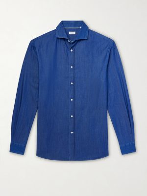 Cutaway-Collar Cotton-Chambray Shirt