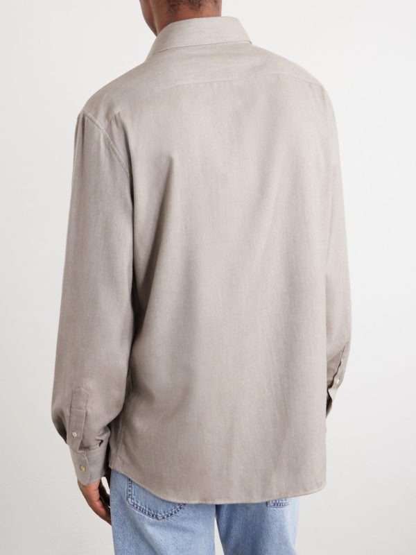 Herringbone Cotton and Lyocell-Blend Shirt - BK Herringbone Cotton and Lyocell-Blend Shirt - BK