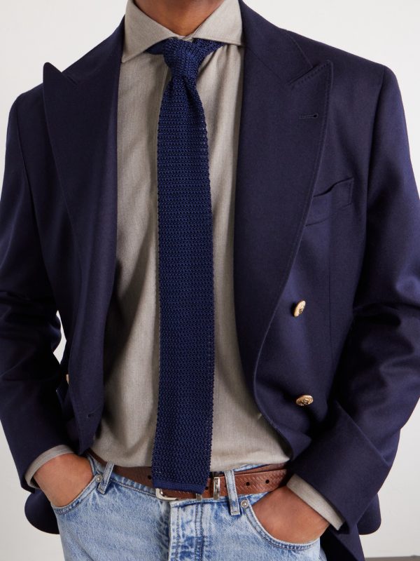 Herringbone Cotton and Lyocell-Blend Shirt - E1 Herringbone Cotton and Lyocell-Blend Shirt - E1