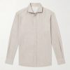 Herringbone Cotton and Lyocell-Blend Shirt Herringbone Cotton and Lyocell-Blend Shirt