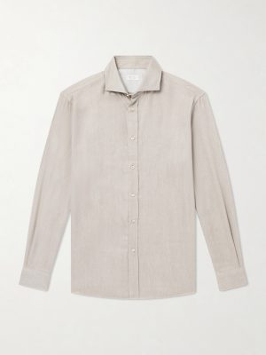 Herringbone Cotton and Lyocell-Blend Shirt