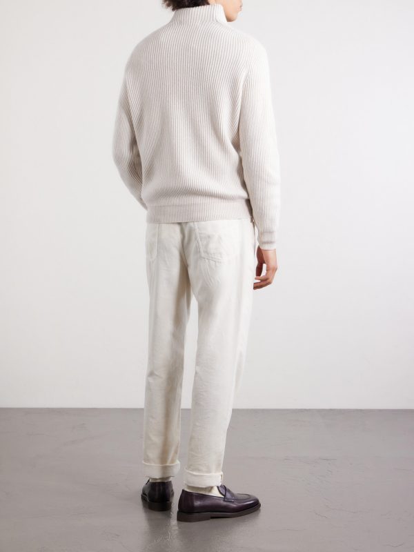 Ribbed Cashmere Rollneck Sweater - BK