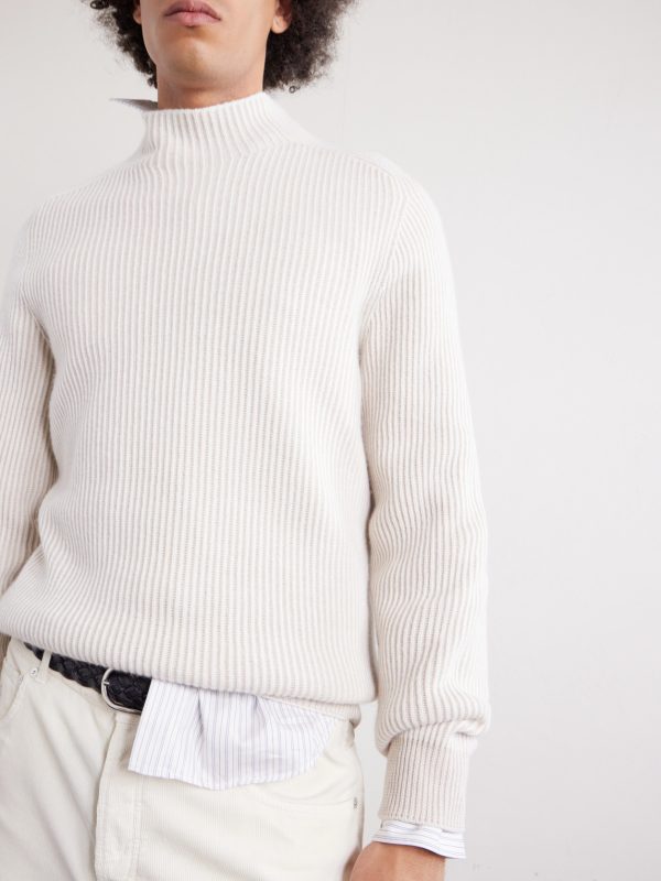 Ribbed Cashmere Rollneck Sweater - CU