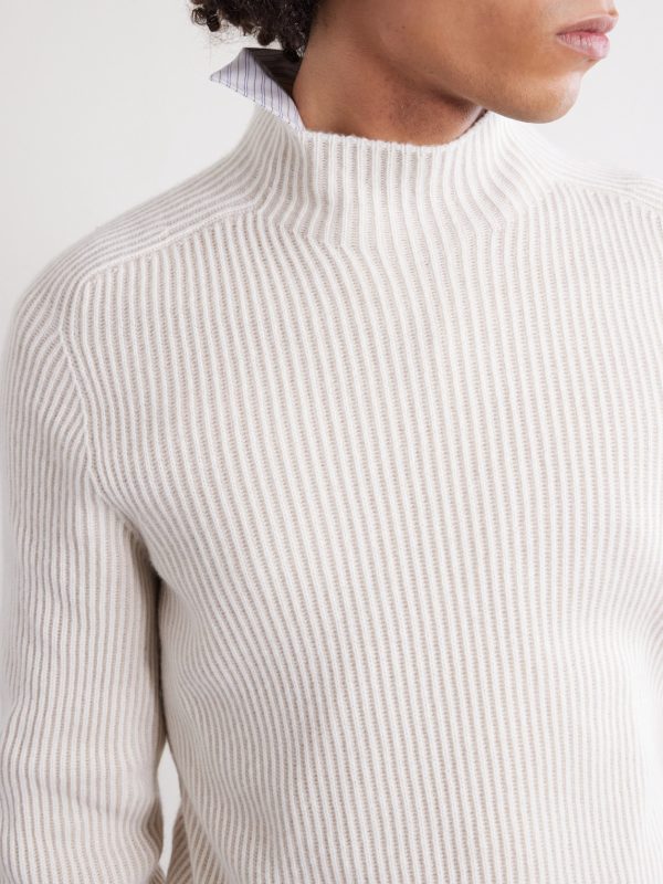 Ribbed Cashmere Rollneck Sweater - E1