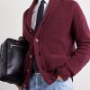 Shawl-Collar Ribbed Cotton Cardigan - CU Shawl-Collar Ribbed Cotton Cardigan - CU