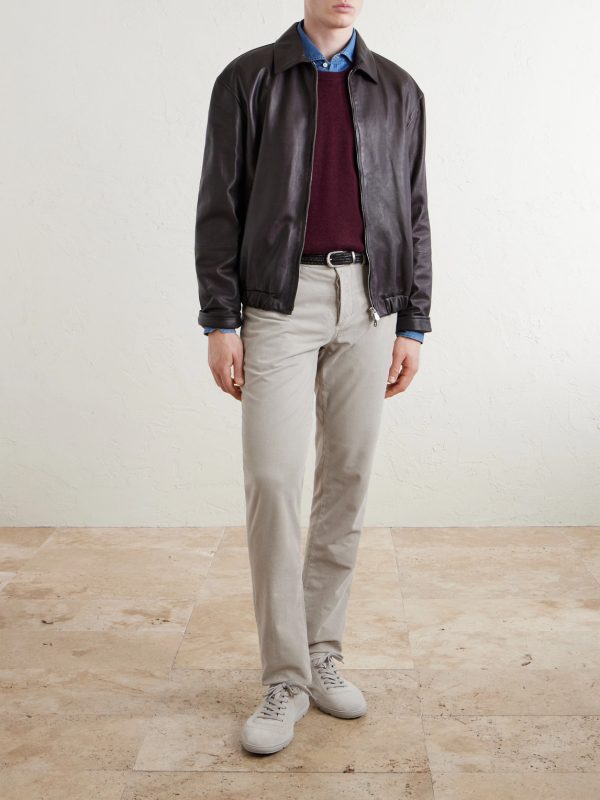 Straight-Leg Cotton-Corduroy Trousers - OU Straight-Leg Cotton-Corduroy Trousers - OU