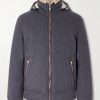 Shearling-Trimmed Wool Hooded Down Jacket Shearling-Trimmed Wool Hooded Down Jacket