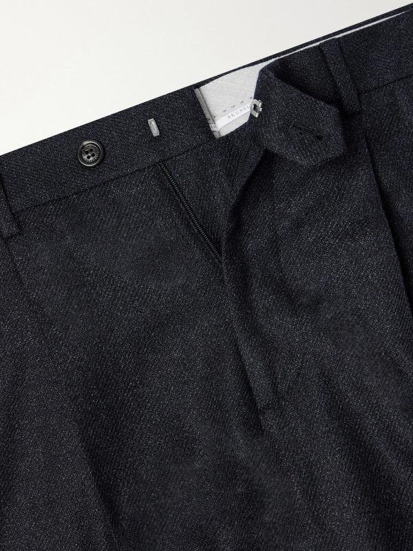 Straight-Leg Pleated Virgin Wool Suit Trousers - E1 Straight-Leg Pleated Virgin Wool Suit Trousers - E1