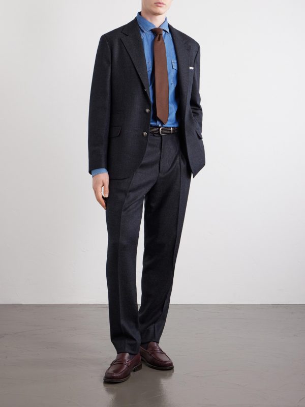 Straight-Leg Pleated Virgin Wool Suit Trousers - OU Straight-Leg Pleated Virgin Wool Suit Trousers - OU