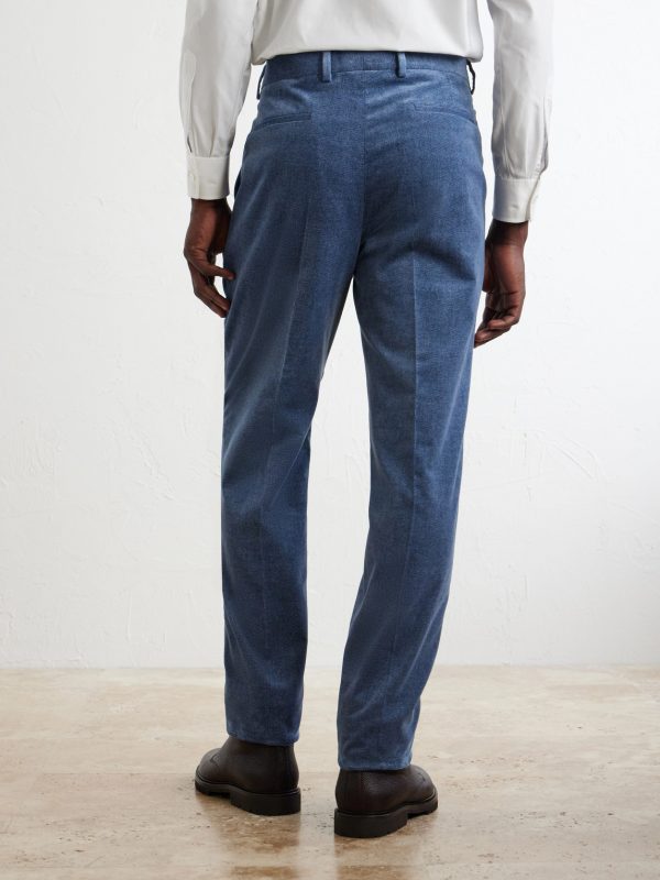 Straight-Leg Pleated Cotton-Velvet Suit Trousers - BK Straight-Leg Pleated Cotton-Velvet Suit Trousers - BK