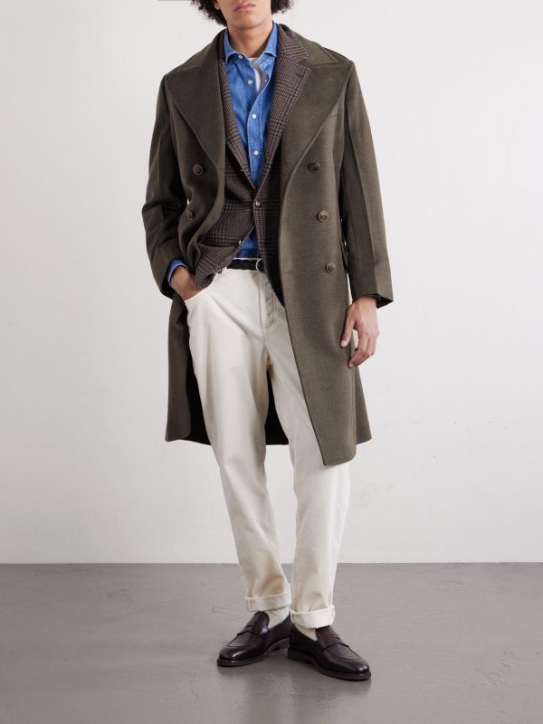 Virgin Wool Double-Breasted Coat - OU Virgin Wool Double-Breasted Coat - OU