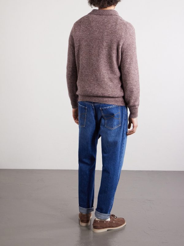 Alpaca-Blend Polo Sweater - BK Alpaca-Blend Polo Sweater - BK