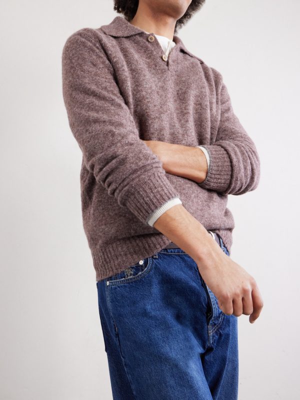 Alpaca-Blend Polo Sweater - CU Alpaca-Blend Polo Sweater - CU
