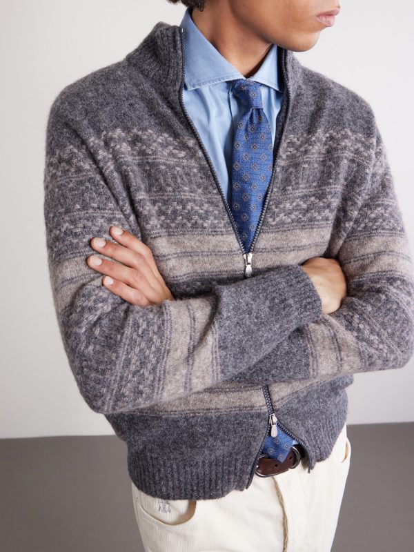 Alpaca-Blend Zip-Up Sweater - CU