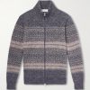 Alpaca-Blend Zip-Up Sweater